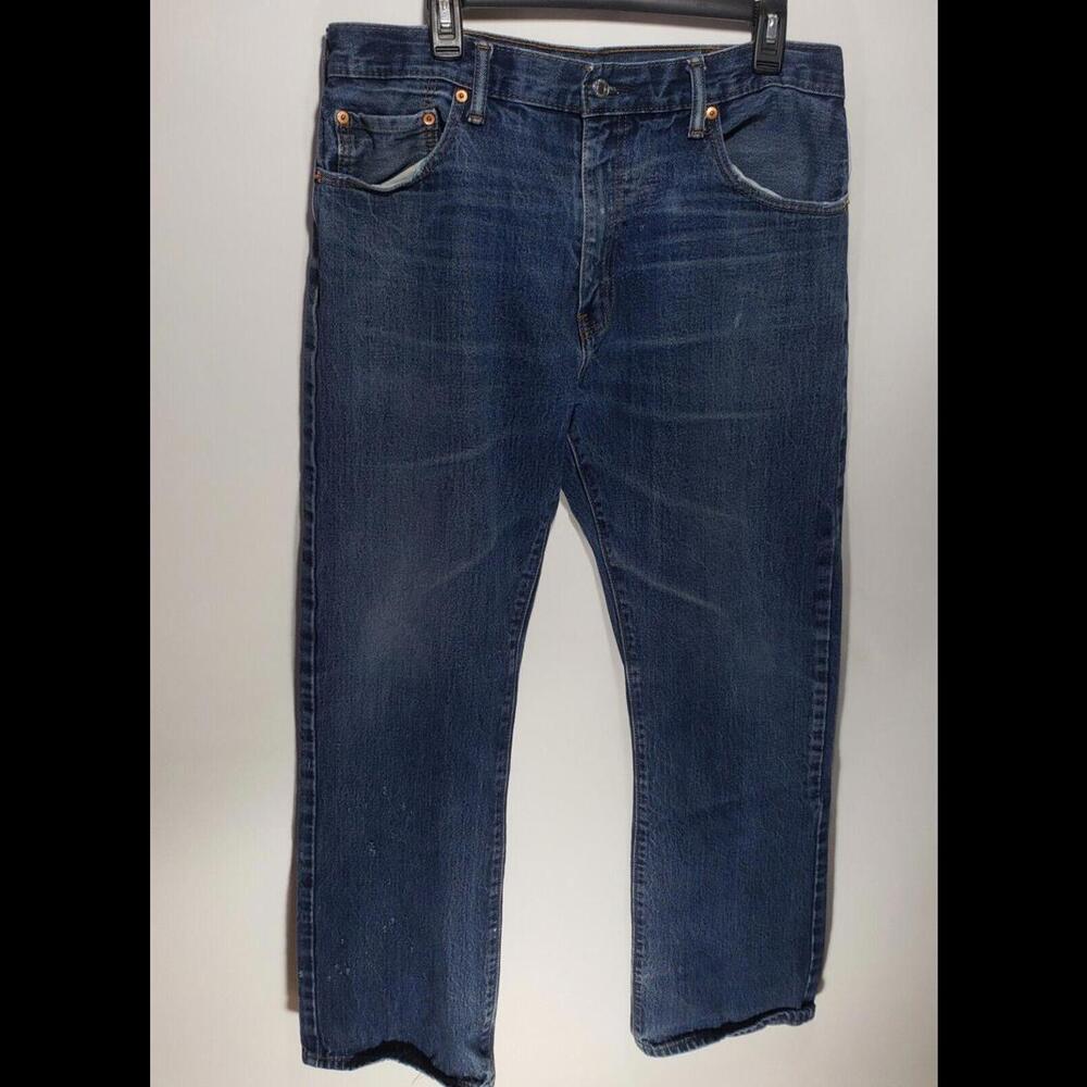 Vintage Mens Levis 517 Straight Leg Boot Cut Denim Blue Jeans Size 36x34